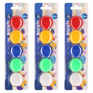 Merkloos 15x stuks gekleurde magneten van 35 mm -