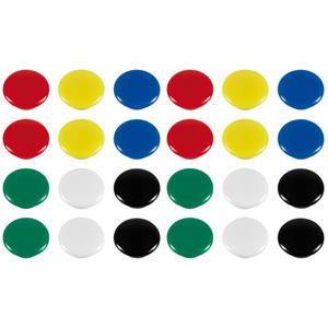 Merkloos 24x Ronde koelkast/whiteboard magneten 20 mm gekleurd -