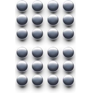 Zeller Whiteboard/koelkast magneten - 24x - zilver - kunststof - 2 cm -