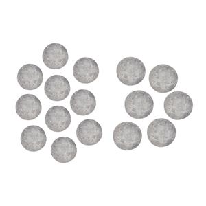 Rayher hobby materialen Magneten rond - zelfklevend - grijs - 16x stuks - 10 x 1 en 15 x 1 mm - Hobby artikelen -