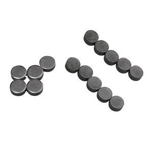 Rayher hobby materialen Magneten rond - zelfklevend - grijs - 15x stuks - 8 x 4 en 13 x 5 mm - Hobby artikelen -