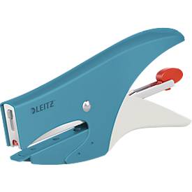 Leitz metaalniettang Cosy, voor nietjes nr 10, achterlaadmechanisme, inclusief 1000 nietjes, blauw