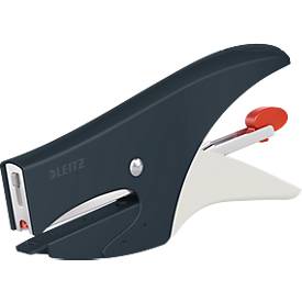 Leitz metaalniettang Cosy, voor nietjes nr 10, achterlaadmechanisme, inclusief 1000 nietjes, grijs