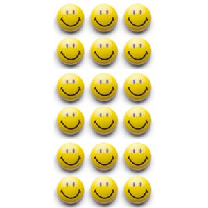 Zeller Whiteboard/koelkast magneten smiley - 18x - kunststof - 3 cm -