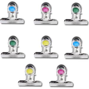 Zeller 8x Magnetische clips/klemmen metaal 4 x 3,5 cm -