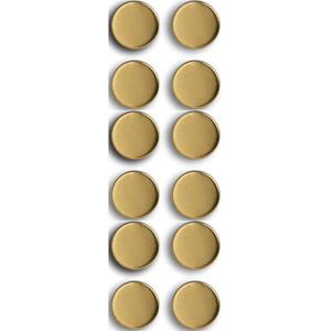 Zeller Whiteboard/koelkast magneten extra sterk - 12x - goud - 2 cm -