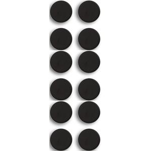 Zeller Whiteboard/koelkast magneten extra sterk - 12x - mat zwart - 2 cm -