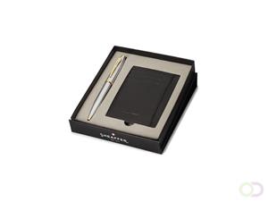 Sheaffer SF-G2934251-2 Balpen 300 M Giftset Bright Chrome Gold Tone + Creditcardhouder