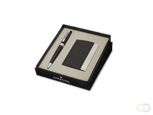 Sheaffer SF-G2931251-3 Balpen 300 M Giftset Glossy Black Chrome Plated + Visitekaarthouder