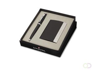Sheaffer SF-G2933851-3 Balpen 100 M Giftset Glossy Black Lacquer Chrome Plated + Visitekaarthouder