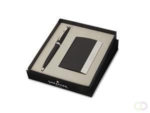 Sheaffer SF-G2931751-3 Balpen 100 M Giftset Matt Black Nickel Plated + Visitekaarthouder