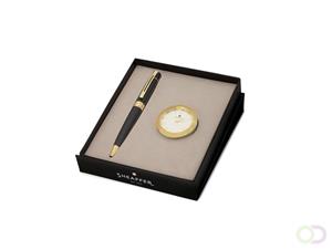 Sheaffer SF-G2932551-1 Balpen 300 M Giftset Glossy Black Chrome Plated + Tafelklok
