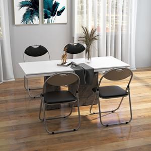 Costway Klapstoelen Set van 4 Gaststoelen met Metalen Frame Gevoerde Stoelen en Antislip Voetkussens voor Thuis Kantoor Draagvermogen 115 kg