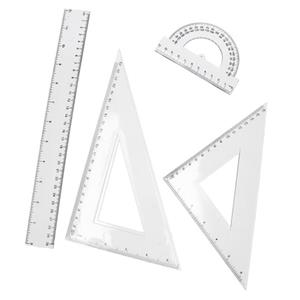 Gerimport School/wiskunde linialen set 4 delig extra dik -