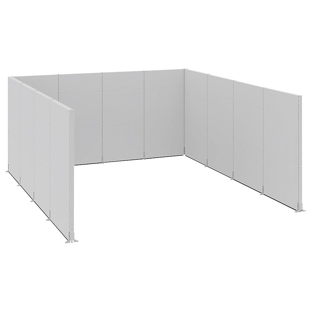 Akoestische scheidingswand, kantoor/industrie, complete module, l x b x h = 5230 x 5130 x 2500 mm