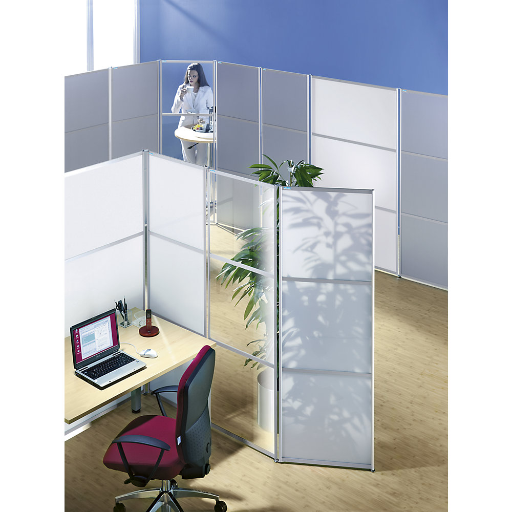 Eurokraft pro Stelwand- en Paravent-systeem, h x b x d = 1800 x 600 x 18 mm, helder veiligheidsglas