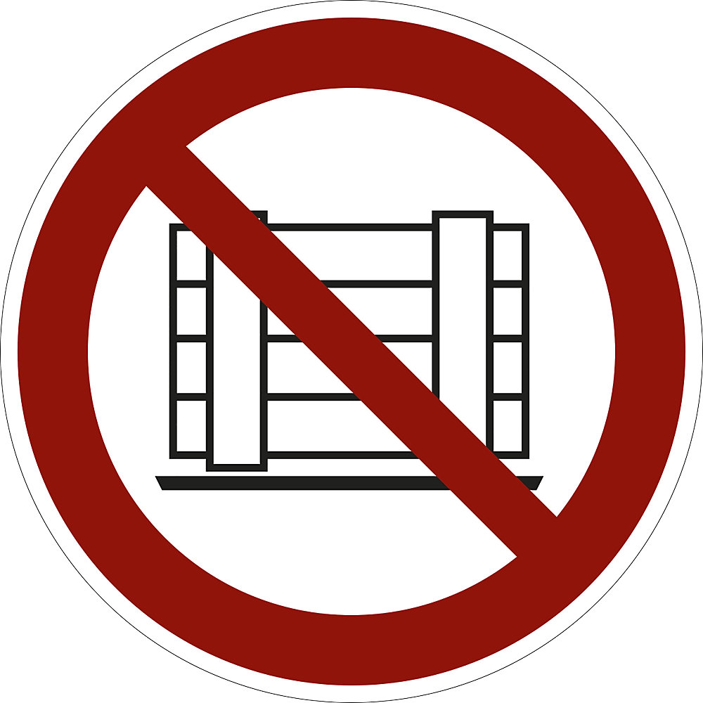 Verbodsbord, neerzetten en opslaan verboden, VE = 10 stuks, folie, Ø 100 mm