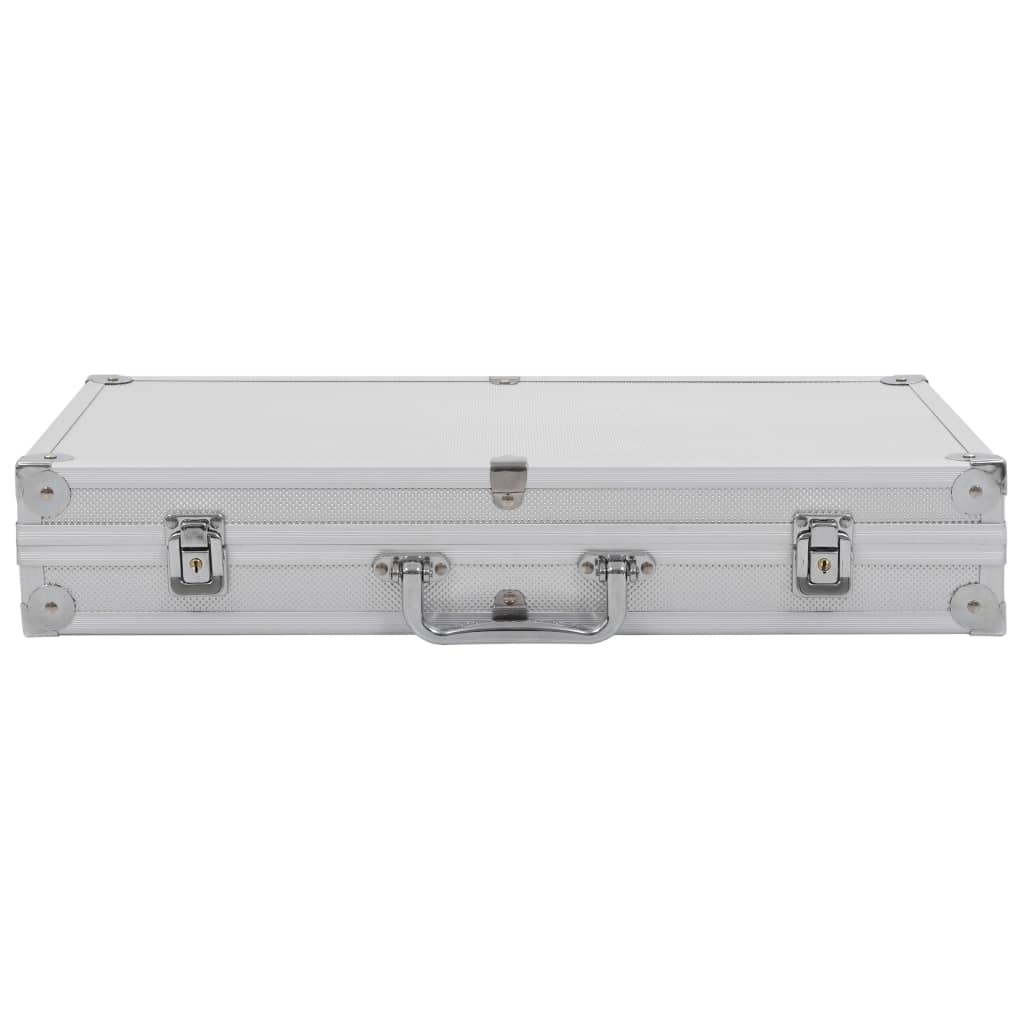 vidaXL Wapenkoffer aluminium ABS zilverkleurig
