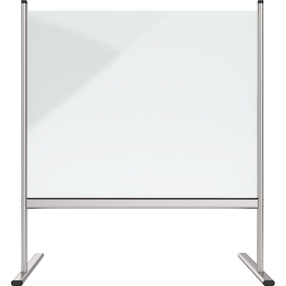 Magnetoplan Hygiënewand acrylglas met aluminium frame, poten, transparant, b x h = 830 x 925 mm, vanaf 10 stuks