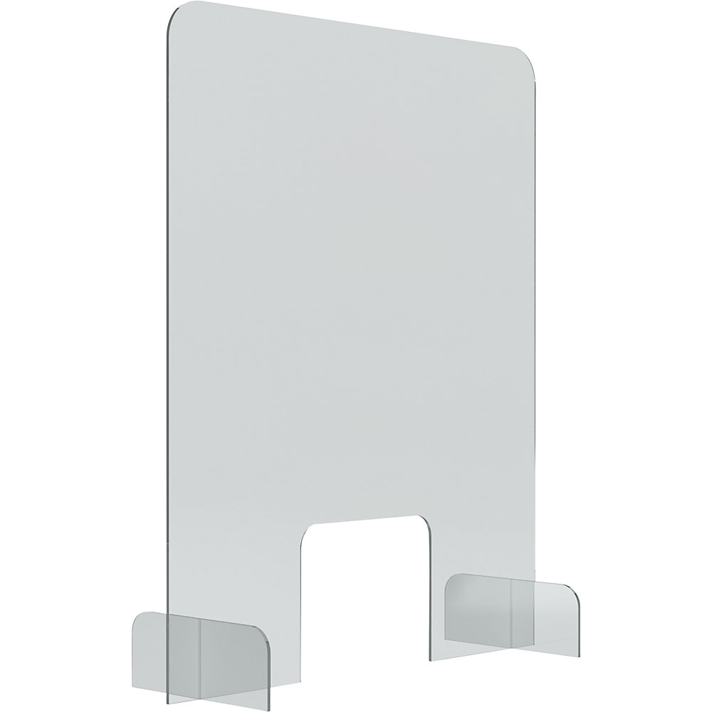 Balie- en tafelstandaard, acrylglas, transparant, 5 mm dik, h x b x d = 845 x 670 x 240 mm, vanaf 5 stuks