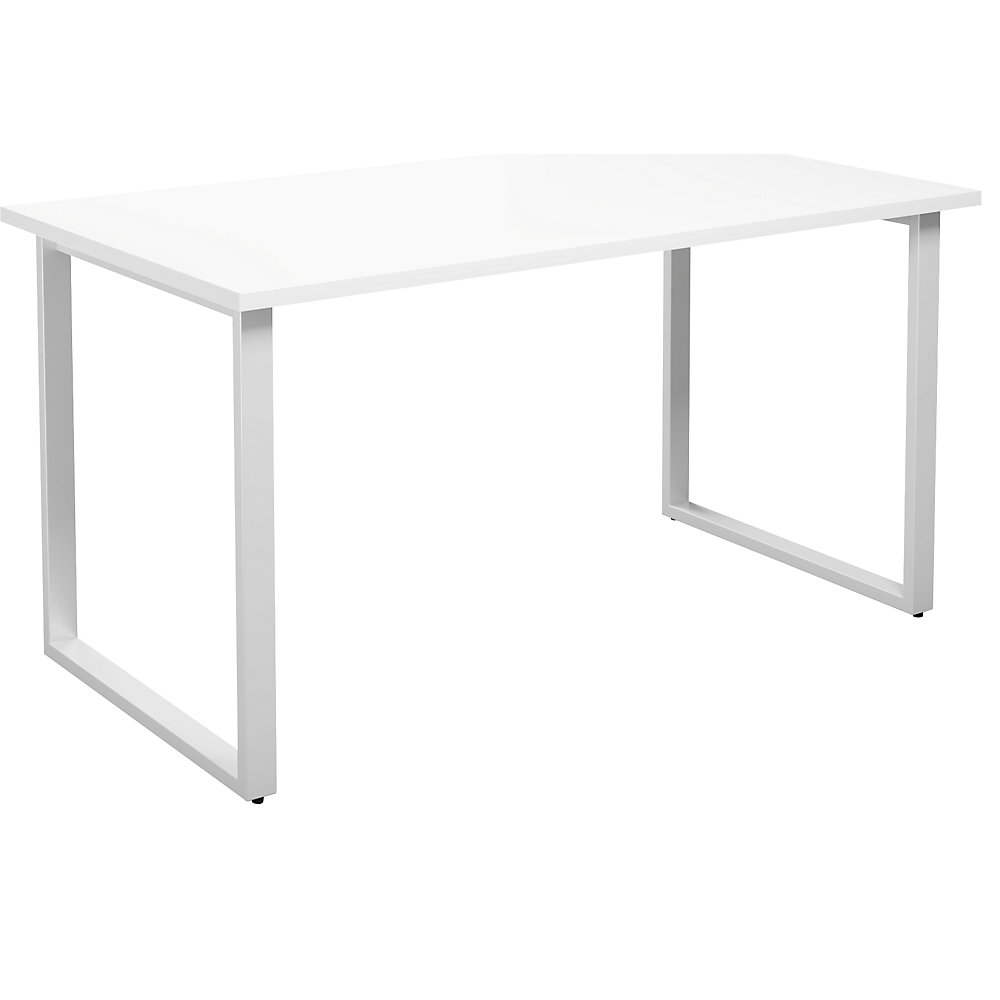 Multifunctionele tafel DUO-O, recht blad, diepte 800 mm, breedte 1400 mm, wit / wit