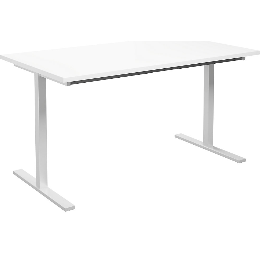 Multifunctionele tafel DUO-T, recht blad, h x d = 740 x 800 mm, breedte 1400 mm, wit, wit