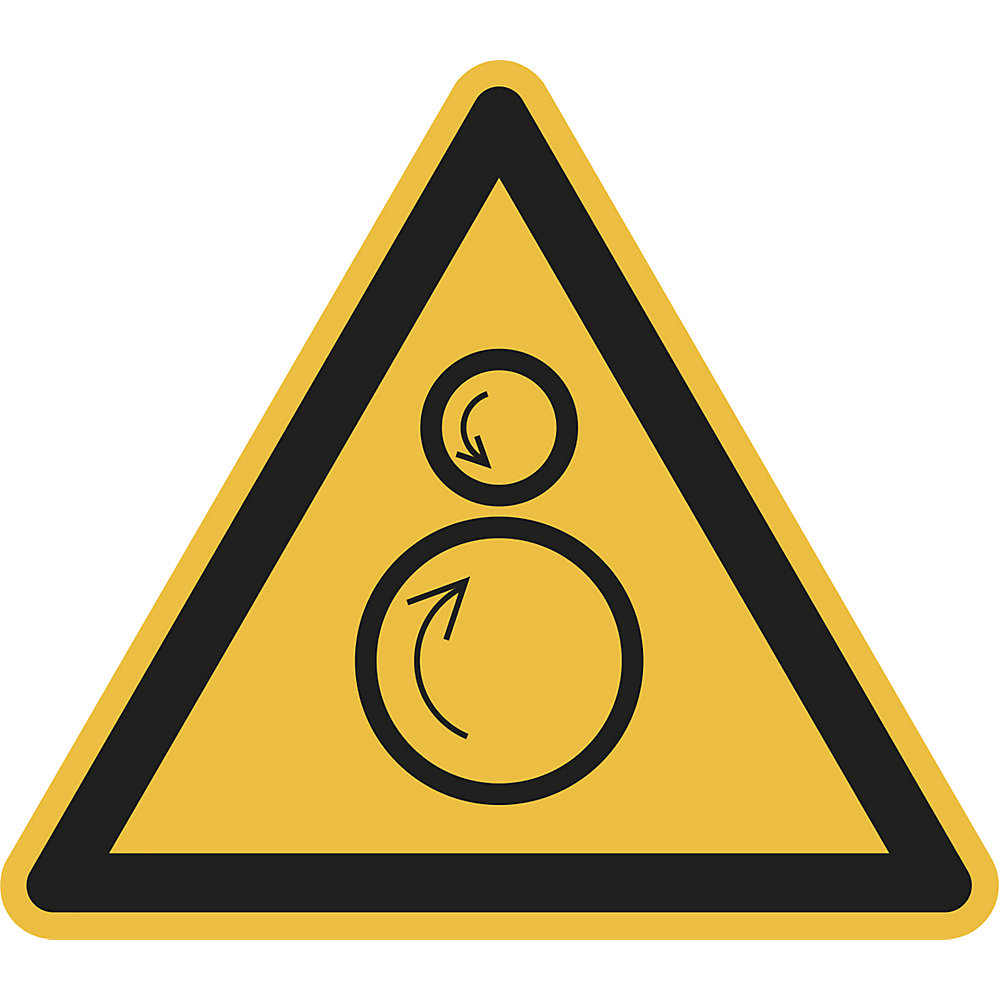 Waarschuwingsbord, waarschuwing voor tegengestelde rollen, VE = 10 stuks, kunststof, hoeklengte 200 mm