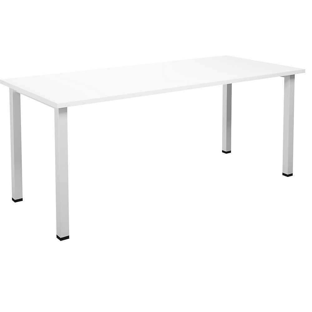 Multifunctionele tafel DUO-U, recht blad, diepte 800 mm, breedte 1800 mm, wit, wit