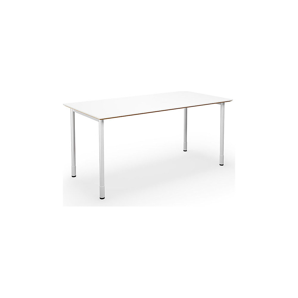 Multifunctionele tafel DUO-C Trend, recht blad, diepte 800 mm, breedte 1600 mm, wit / wit