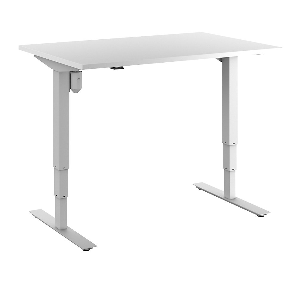Bureau Atlanta, elektrisch in hoogte verstelbaar, recht, b x d = 1200 x 800 mm, wit/wit