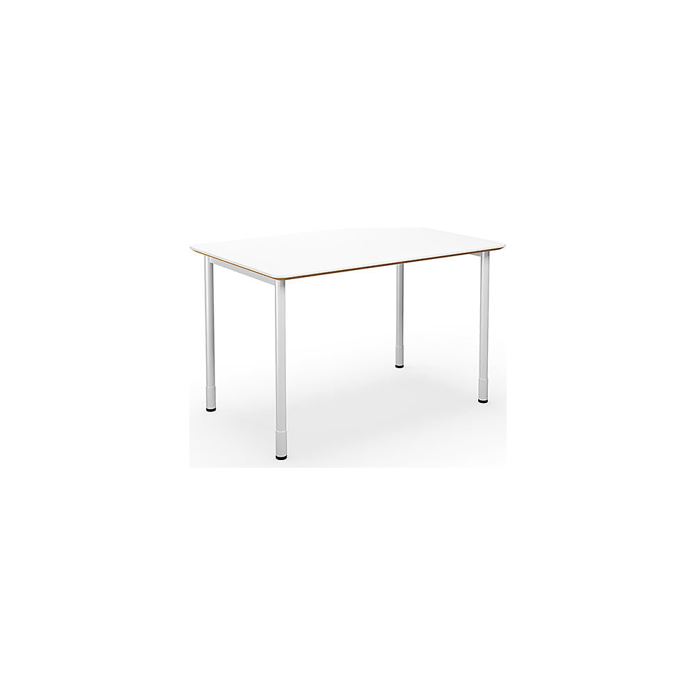 Multifunctionele tafel DUO-C Trend, recht blad, afgeronde hoeken, diepte 800 mm, breedte 1200 mm, wit, wit