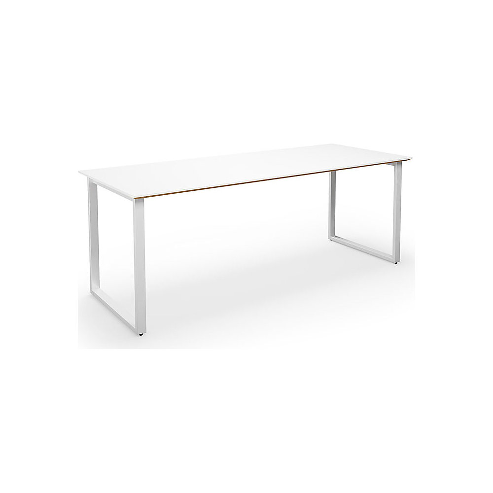 Multifunctionele tafel DUO-O Trend, recht blad, diepte 800 mm, breedte 2000 mm, wit / wit