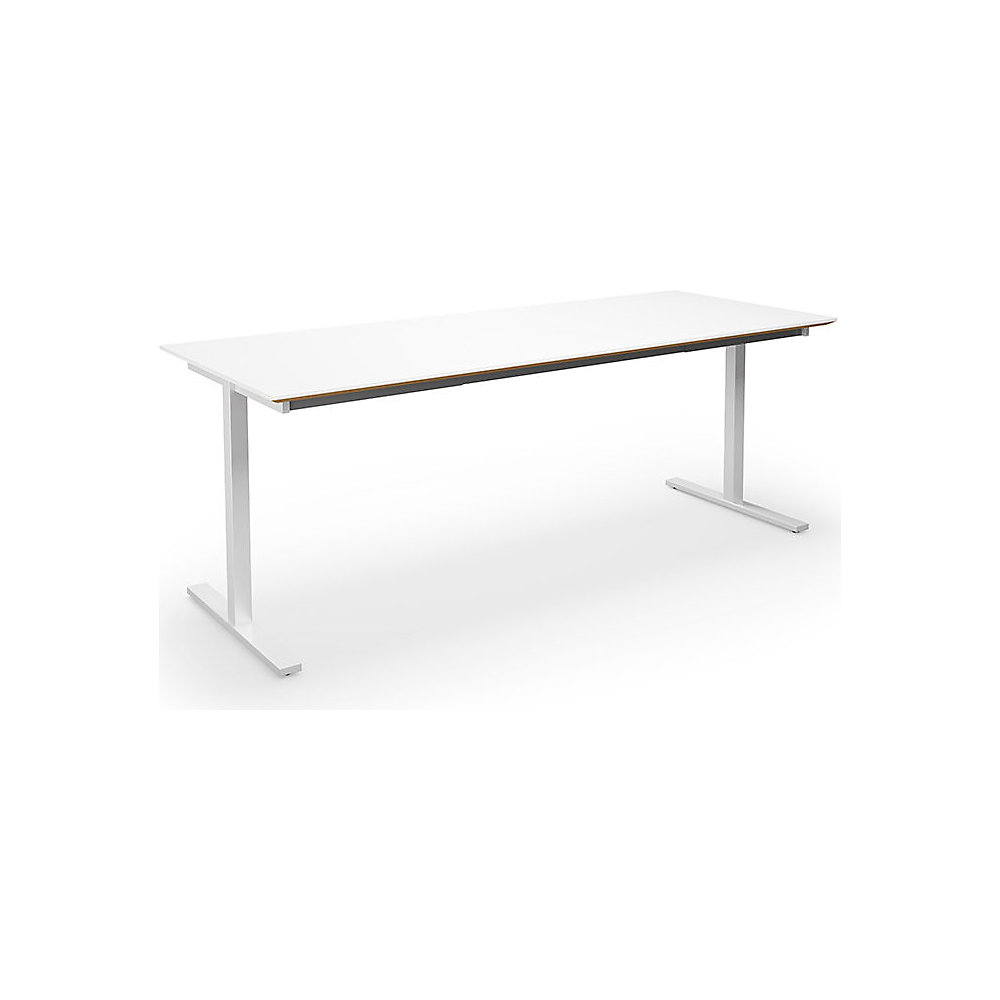 Multifunctionele tafel DUO-T Trend, recht blad, diepte 800 mm, breedte 2000 mm, wit / wit