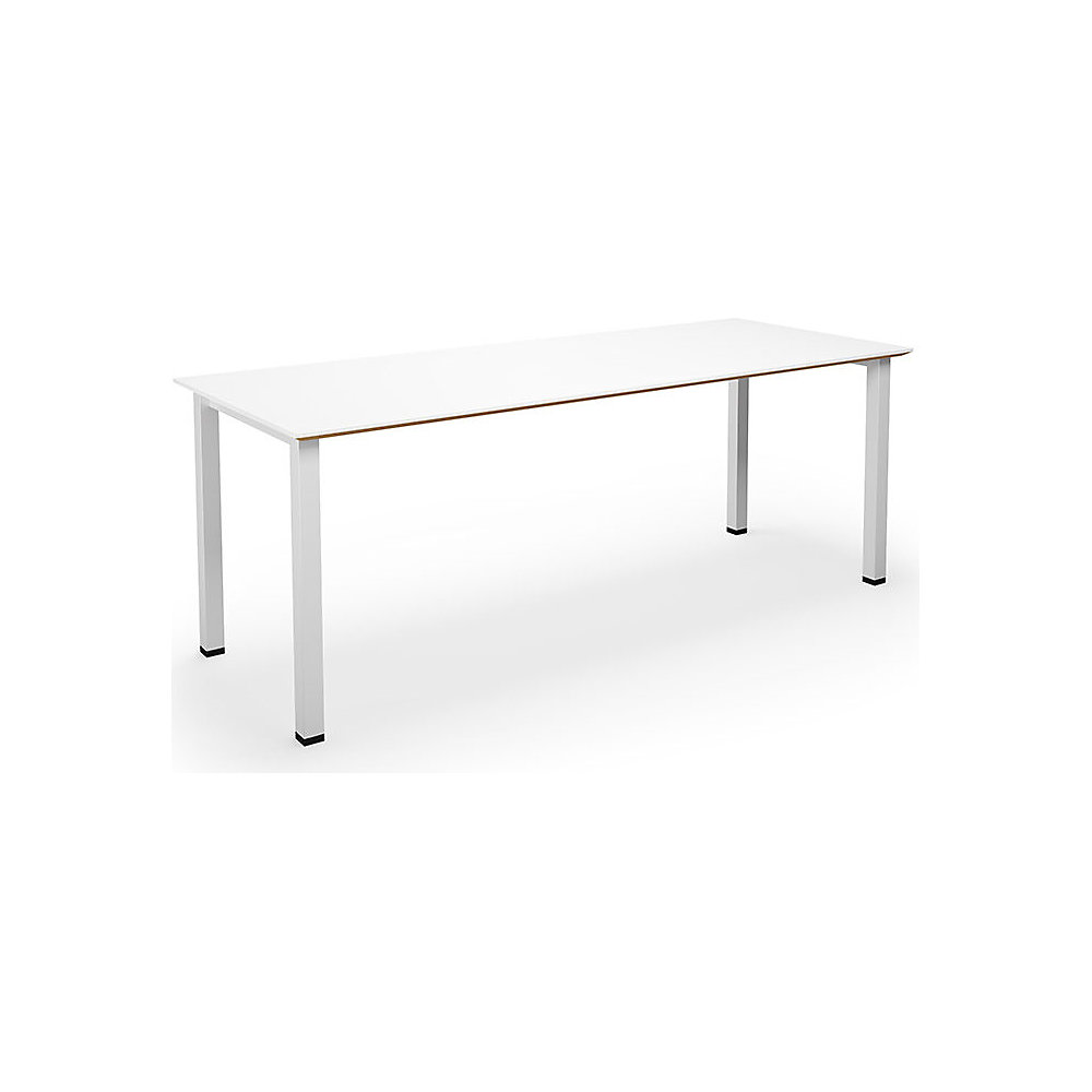 Multifunctionele tafel DUO-U Trend, recht blad, diepte 800 mm, breedte 2000 mm, wit, wit
