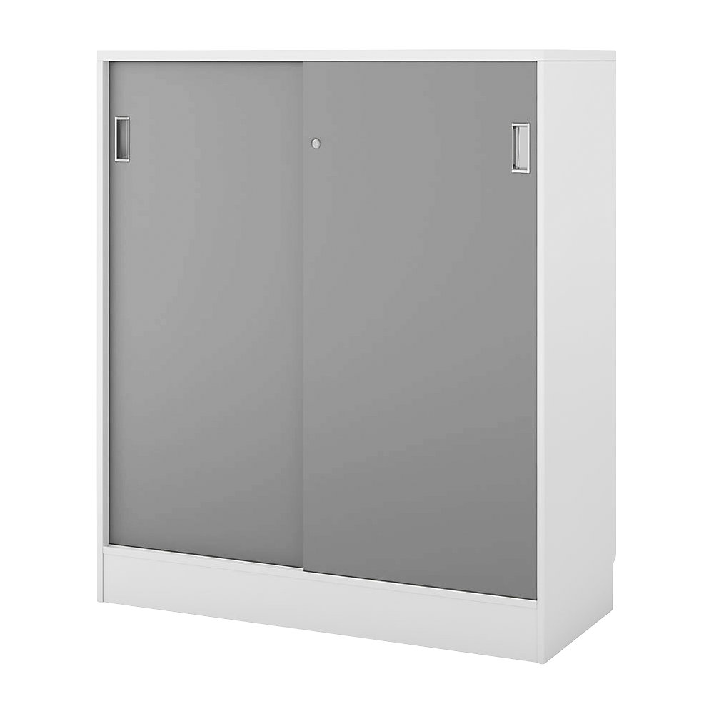 Kast Chicago met schuifdeuren, h x b x d = 1353 x 1215 x 400 mm, wit / lichtgrijs