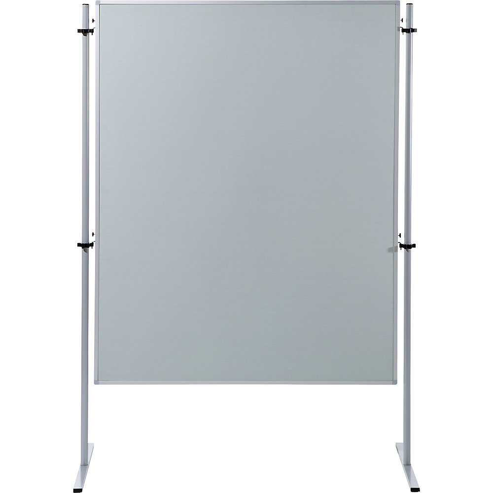 Eurokraft basic Functionele scheidingswand, textielbekleding, h x b = 1500 x 1200 mm, lichtgrijs, VE = 1 stuk