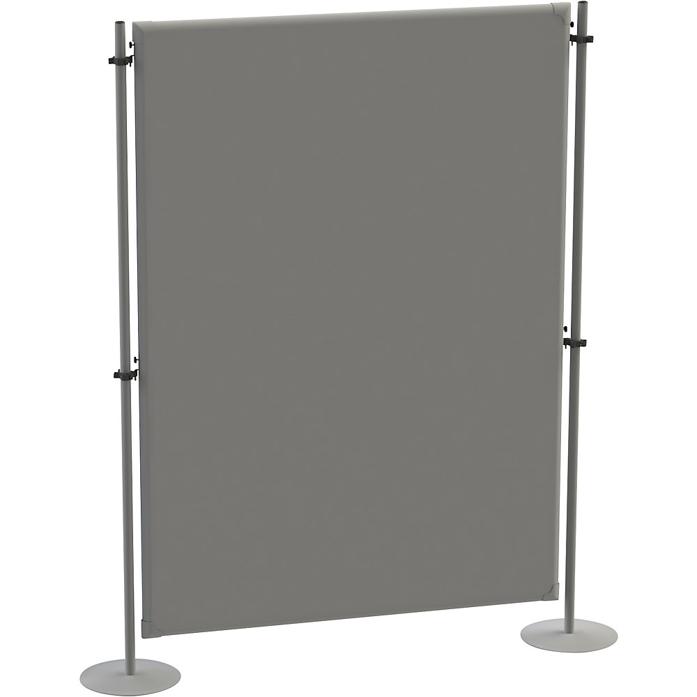 Eurokraft pro Akoestische scheidingswand, textiel, basiselement, b x d = 1200 x 280 mm, grijs