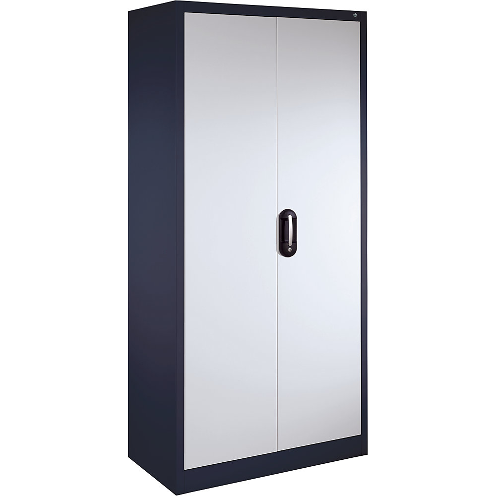 C+P ACURADO universele kast, b x d = 1200 x 400 mm, zwartgrijs / blank aluminiumkleurig