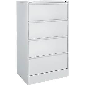Schäfer Shop Select Hangmappenkast MS iCONOMY, staal, 2 rijen, gesloten wanden B 780 mm, lichtgrijs (RAL 7035)