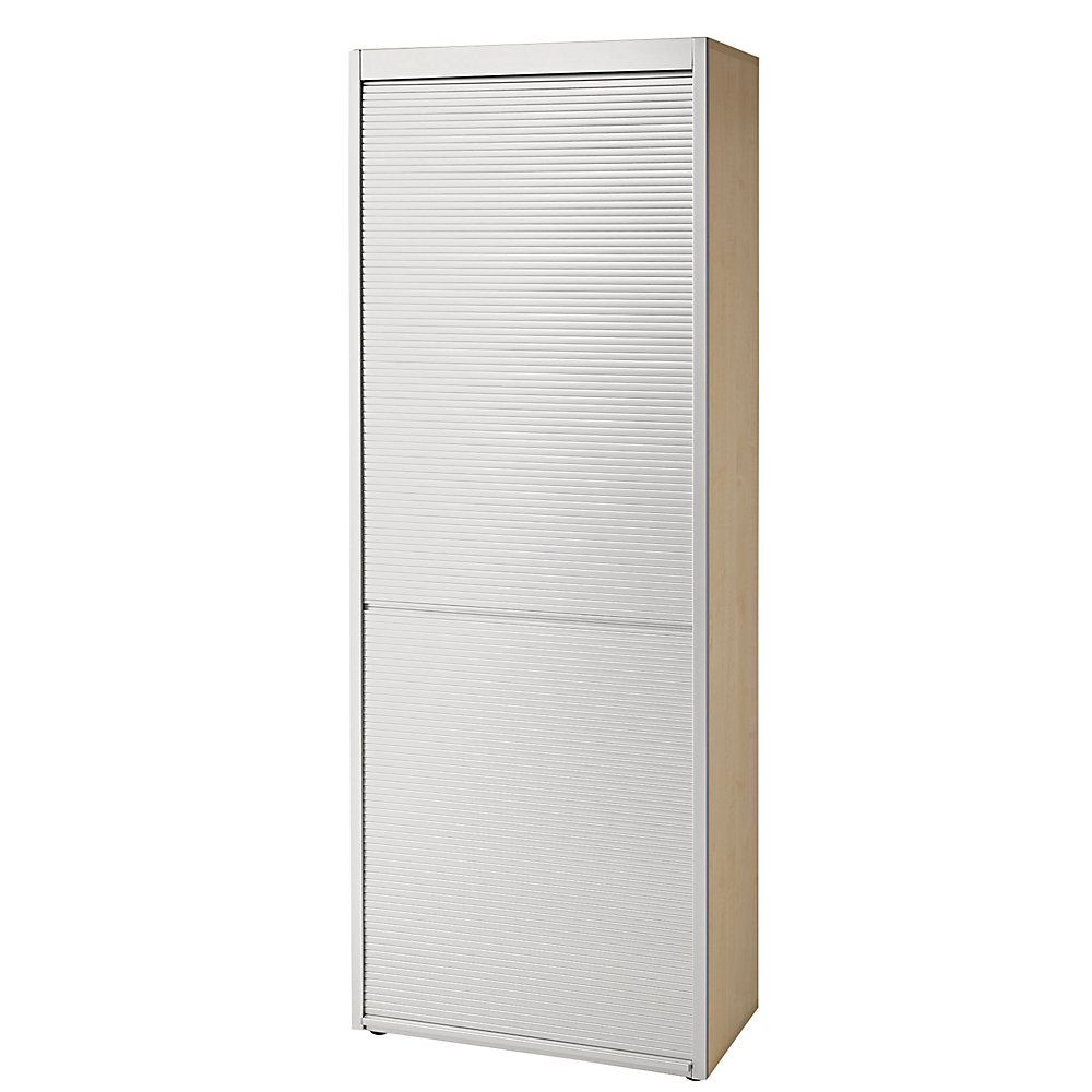 Eurokraft pro Roldeurkast, 5 legborden, ahorndecor / blank aluminiumkleurig