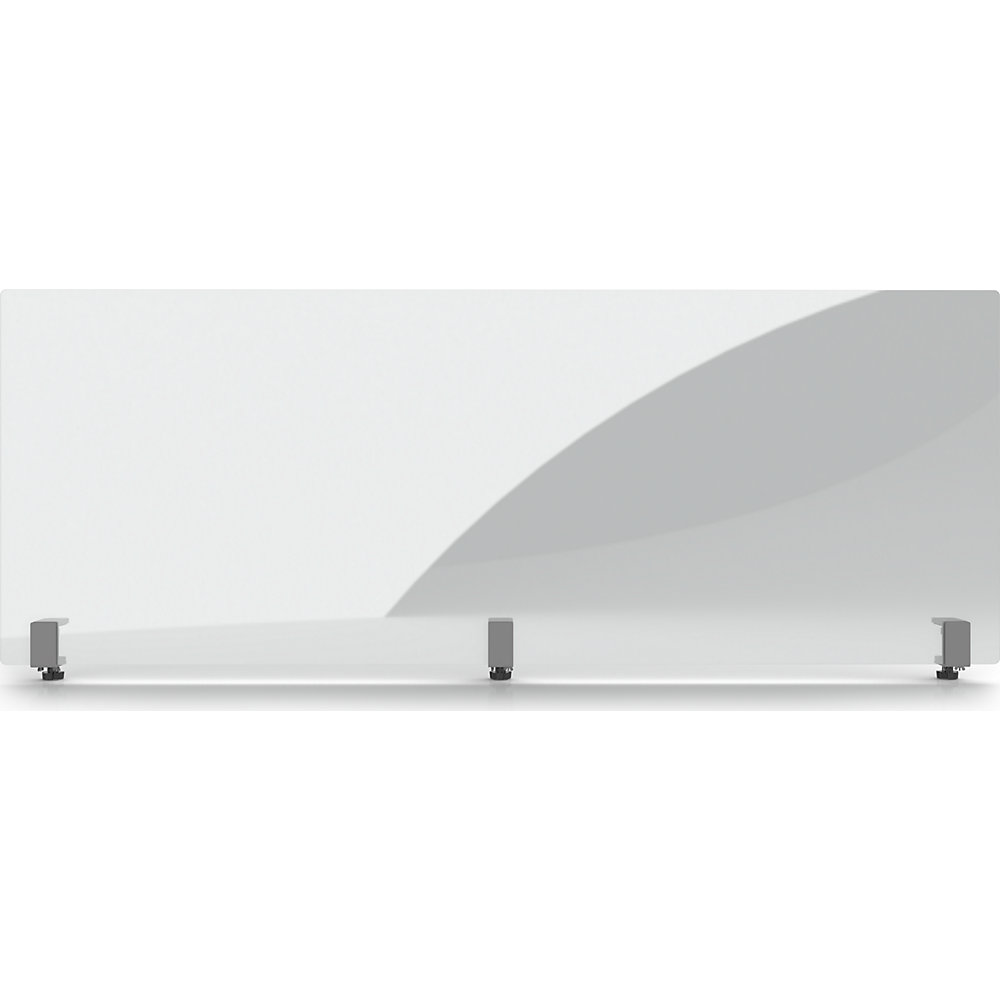 Magnetoplan Hygiënewand van acryl, h x d = 600 x 70 mm, breedte 1600 mm, met 3 houders, vanaf 10 stuks