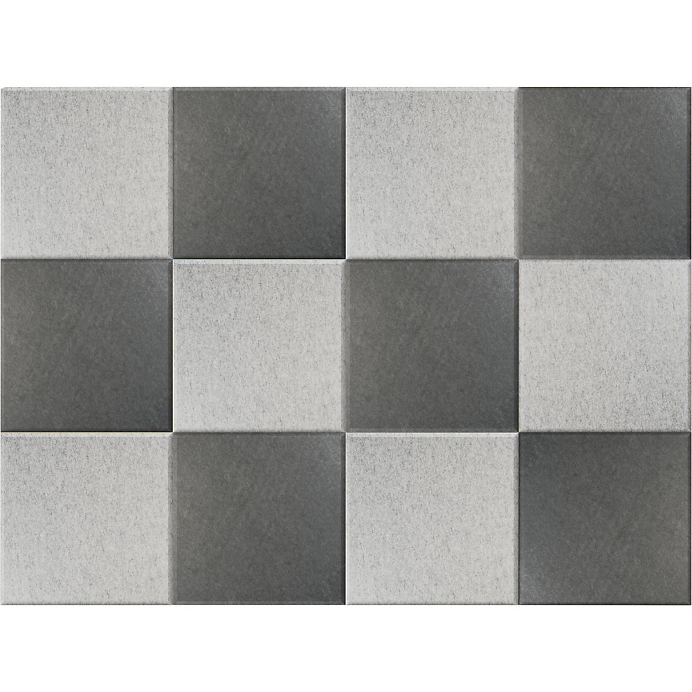 Eurokraft basic Akoestische wandtegel, h x b = 300 x 300 mm, elk 6 x lichtgrijs, donkergrijs, VE = 12 stuks