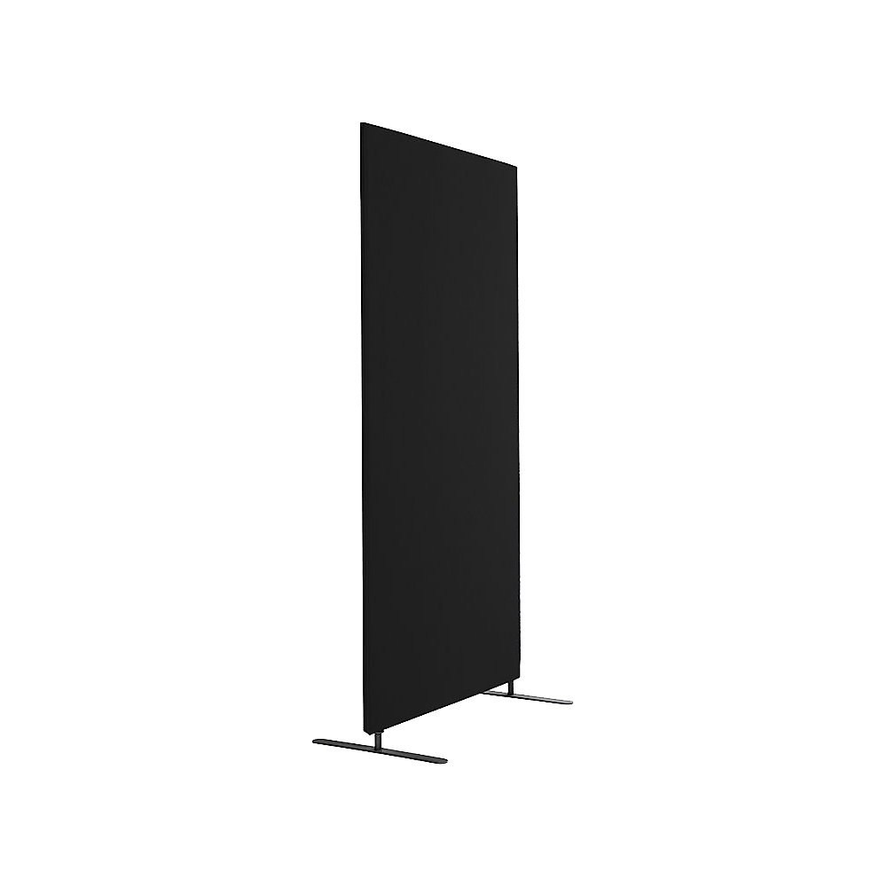 Akoestische scheidingswand Standard, rechte hoeken, hoogte 1500 mm, incl. voeten, breedte 1000 mm, zwart