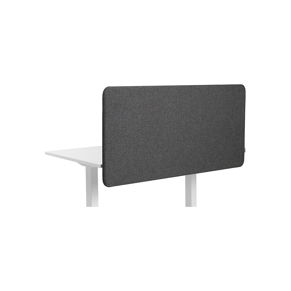 Akoestische bureauscheidingswand Softline Salsa, naar beneden hangend, hoogte 650 mm, textiel, breedte 1400 mm, donkergrijs