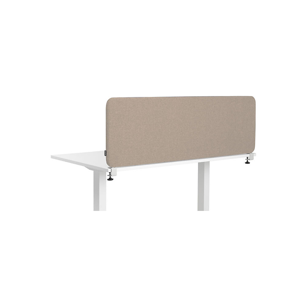 Akoestische bureauscheidingswand Softline Salsa, boven gemonteerd, hoogte 450 mm, textiel, breedte 1400 mm, beige