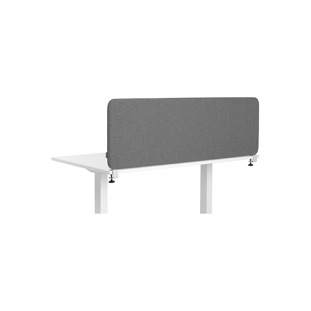 Akoestische bureauscheidingswand Softline Salsa, boven gemonteerd, hoogte 450 mm, textiel, breedte 1400 mm, grijs