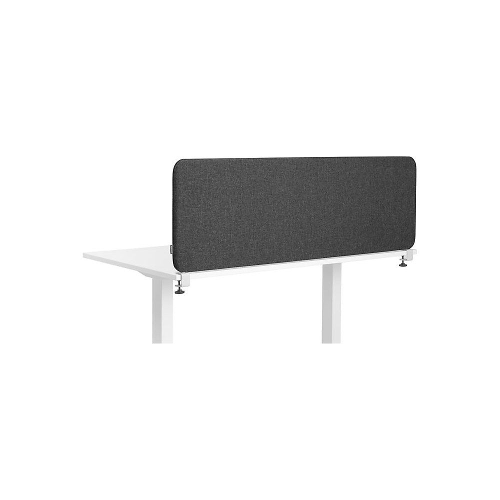 Akoestische bureauscheidingswand Softline Salsa, boven gemonteerd, hoogte 450 mm, textiel, breedte 2000 mm, donkergrijs
