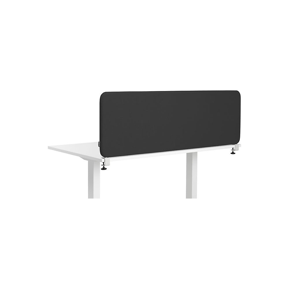 Akoestische bureauscheidingswand Softline Salsa, boven gemonteerd, hoogte 450 mm, textiel, breedte 1400 mm, zwart