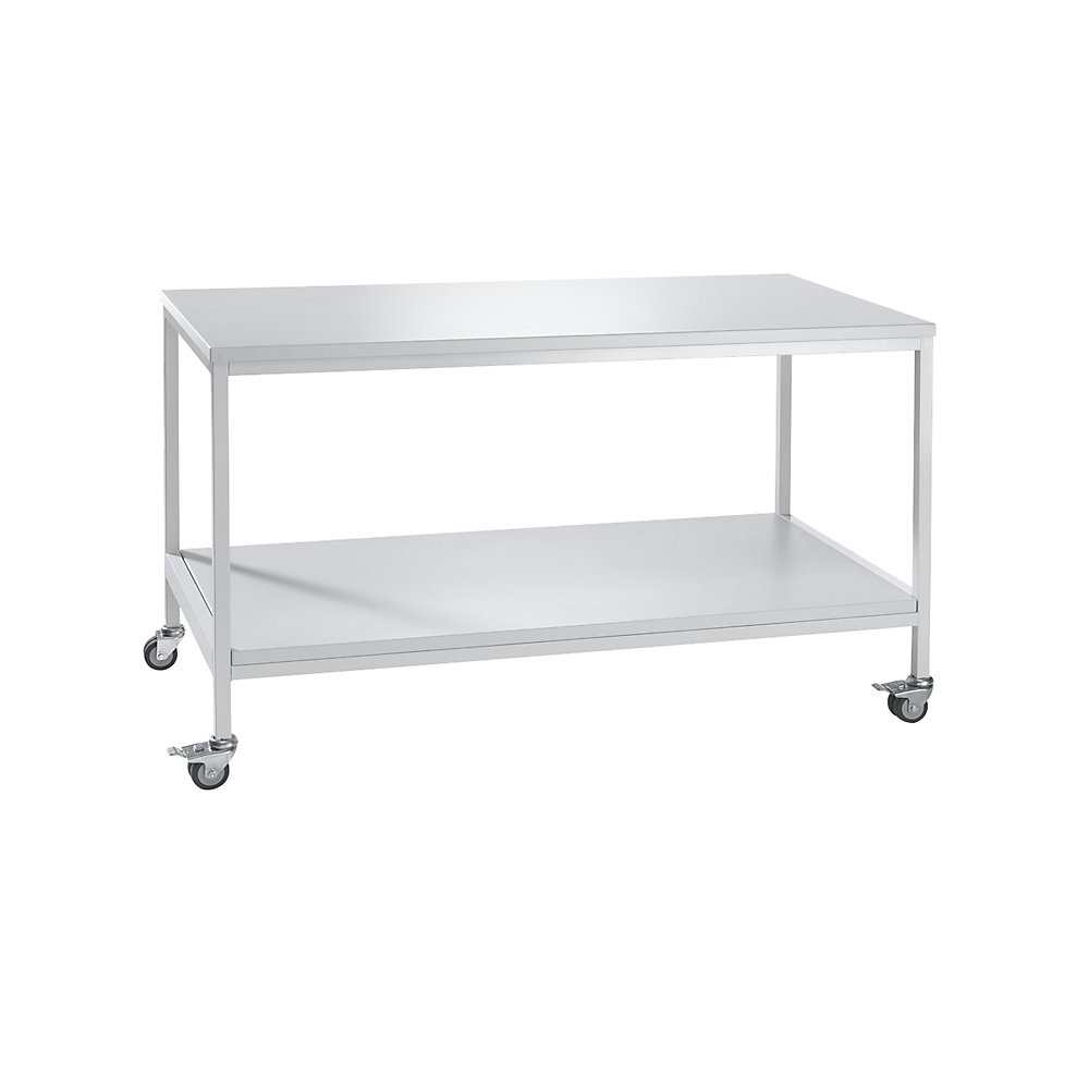 Verrijdbare tafel voor laboratoria, met legbord, draagvermogen 200 kg, b x d x h = 1500 x 750 x 900 mm