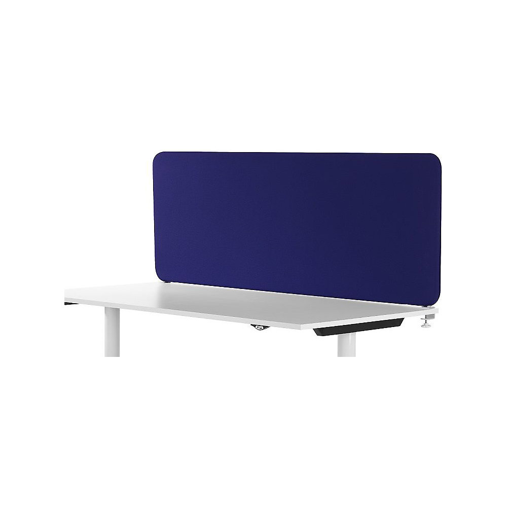 Akoestische bureauscheidingswand Softline Event, boven gemonteerd, h x d = 450 x 30 mm, textiel, breedte 1200 mm, blauw